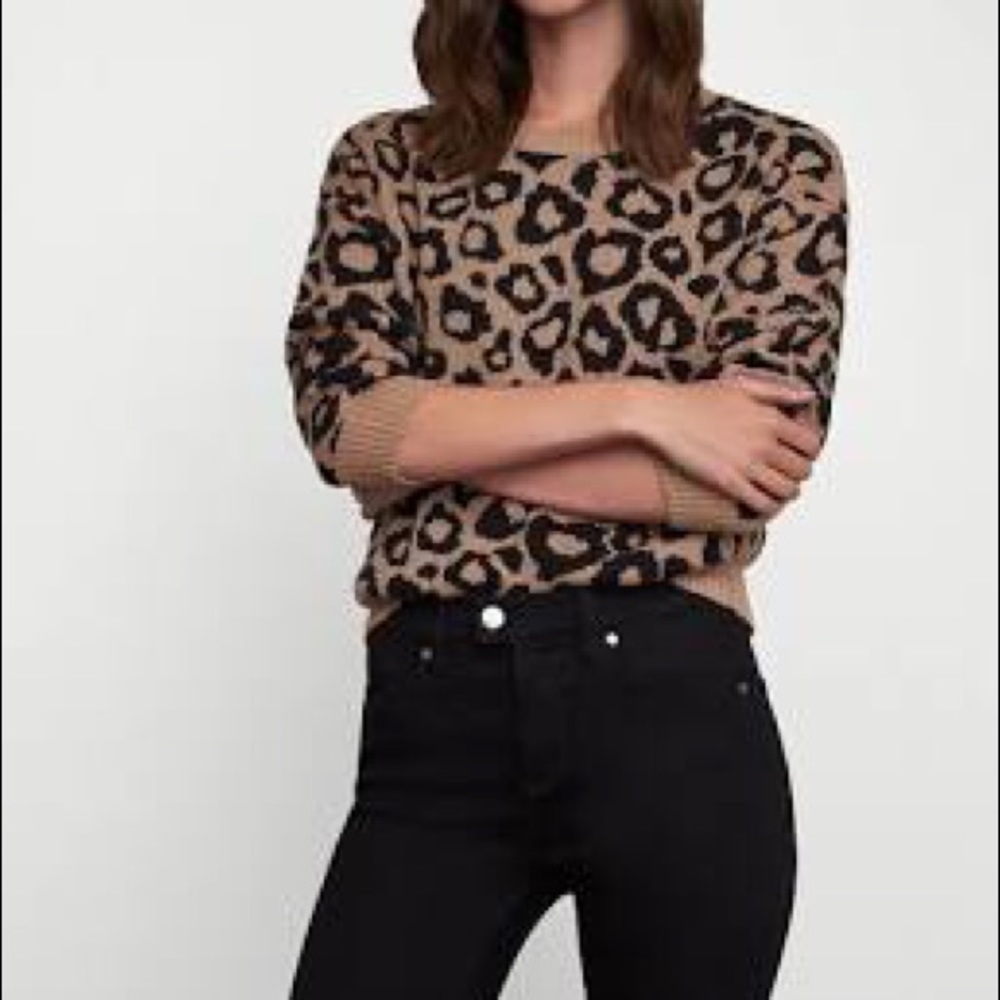 NWT BCBG Leopard Soft Sweater, XS.